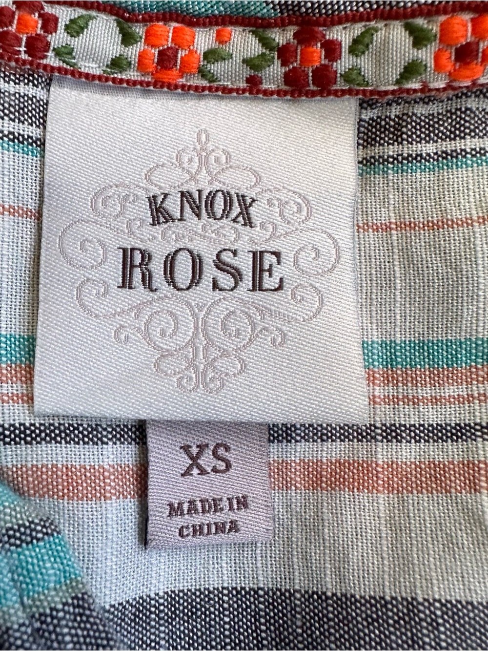 Knox Rose Striped Flutter Sleeve Top Women’s XS Summer Beach Boho Vacation - Picture 5 of 6